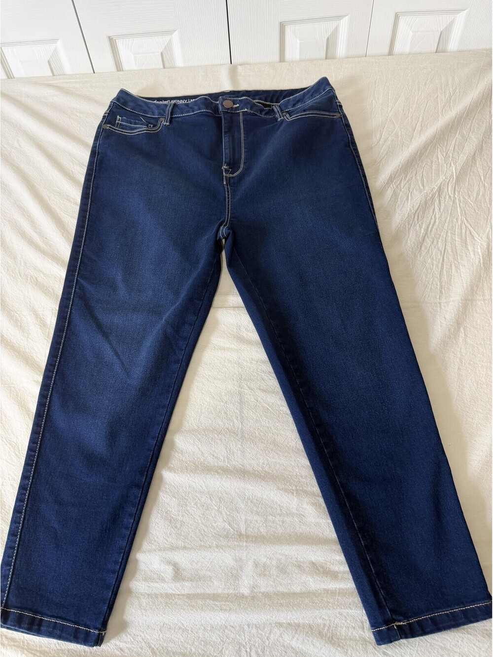 Avenue Denim Jeans Womens 16P Blue Dark Wash High Rise Skinny Stretch Pants